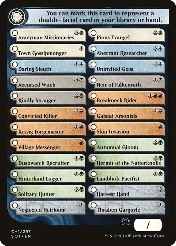 Shadows Over Innistrad Checklist 1