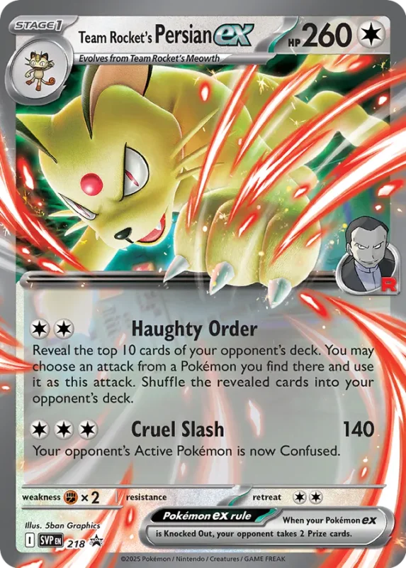 Team Rocket's Persian ex (Scarlet & Violet Promos 218) (International TCG)