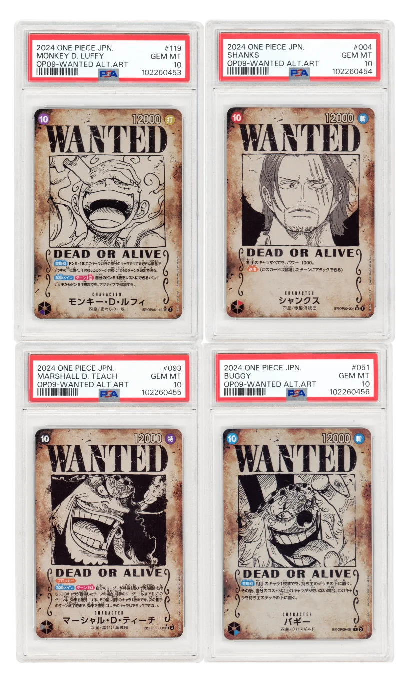 PSA 10 OP09 Wanted Card Complete set One Piece Card Emperors In The New World